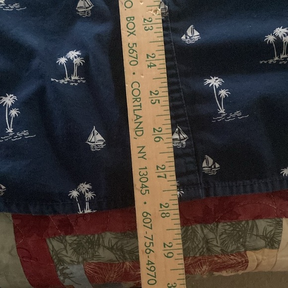 Rustic Blue mens short sleeve navy shirt palm trees and sail boats design large - Picture 9 of 9